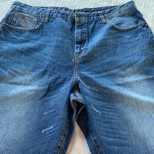 Rocawear Men's Distressed Blue Jeans